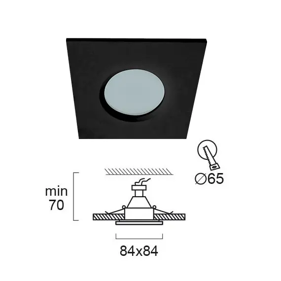 Луна за вграждане за баня VIKI 4151501 Viokef 1xGU10 | Osvetlenieto.bg