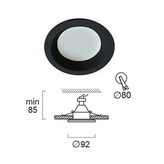 Луна за вграждане за баня YAN 4151201 Viokef 1xGU10 IP44 | Osvetlenieto.bg