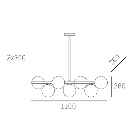 Полилей CAPE TOWN P07889BK CosmoLight 7xG9 | Osvetlenieto.bg