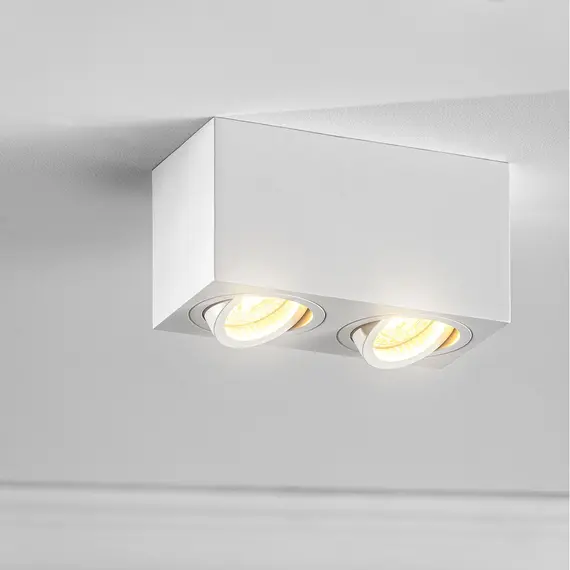 Правоъгълна луна открит монтаж бяла с насочване AVEIRO DUO 2xGU10 | Osvetlenieto.bg