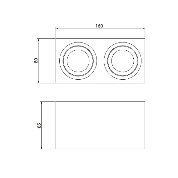 Правоъгълна луна открит монтаж бяла с насочване AVEIRO DUO 2xGU10 | Osvetlenieto.bg