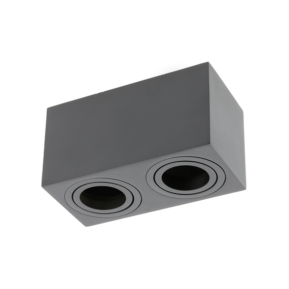 Правоъгълна луна открит монтаж черна с насочване AVEIRO DUO 2xGU10 | Osvetlenieto.bg