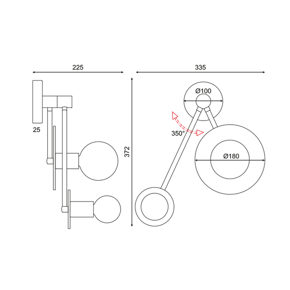 Аплик CLOCK OD742W74BM Aca Lighting 2xE27 | Osvetlenieto.bg