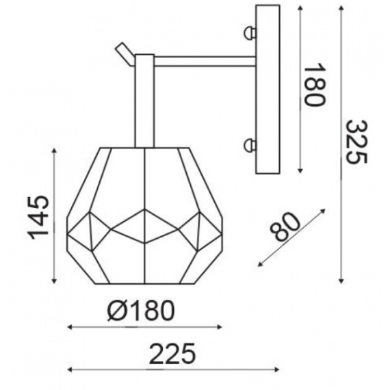 Аплик DIAMONDRA V371481WC Aca Lighting 1xE27 | Osvetlenieto.bg Аплик DIAMONDRA V371481WC Aca Lighting 1xE27 | Osvetlenieto.bg