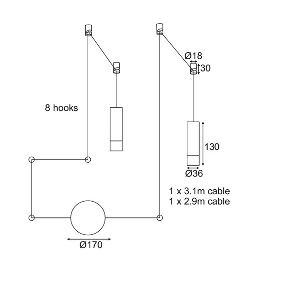 Аплик TERES  YL22C2BK Aca Lighting 2xG9 | Osvetlenieto.bg