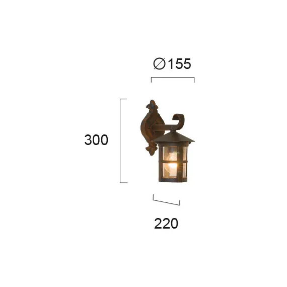 Фасаден аплик SKIATHOS 4056200 Viokef 1xE27 | Osvetlenieto.bg