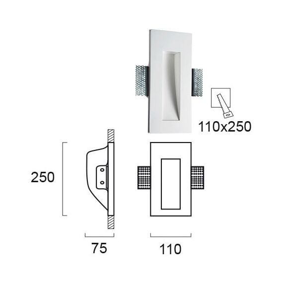 LED Луна за вграждане ASTER 4086600 Viokef 1W 3000K | Osvetlenieto.bg