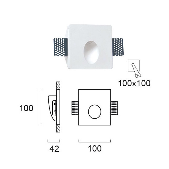 LED Луна за вграждане ASTER 4097200 Viokef 1W 3000K | Osvetlenieto.bg
