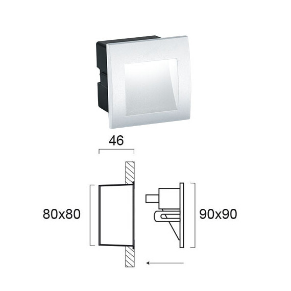 LED Осветление за вграждане RIVA 4124801 Viokef 1.5W 3000K | Osvetlenieto.bg