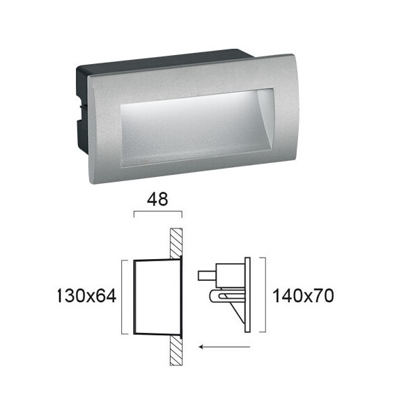 LED Осветление за вграждане RIVA 4124900 Viokef 3W 3000K | Osvetlenieto.bg