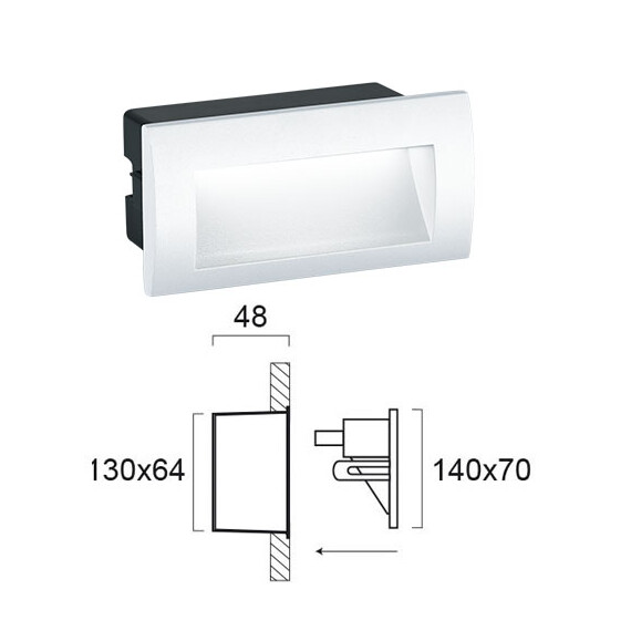 LED Осветление за вграждане RIVA 4124901 Viokef 3W 3000K | Osvetlenieto.bg