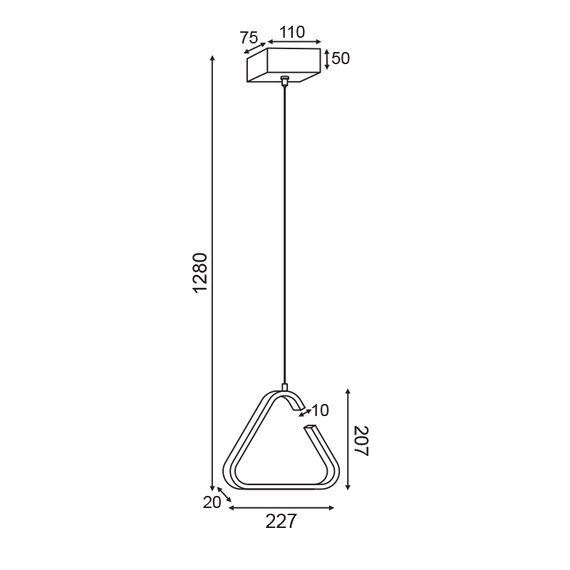 LED Пендел EUCLID-2 V29LEDP23BK Aca Lighting 7W 3000K | Osvetlenieto.bg