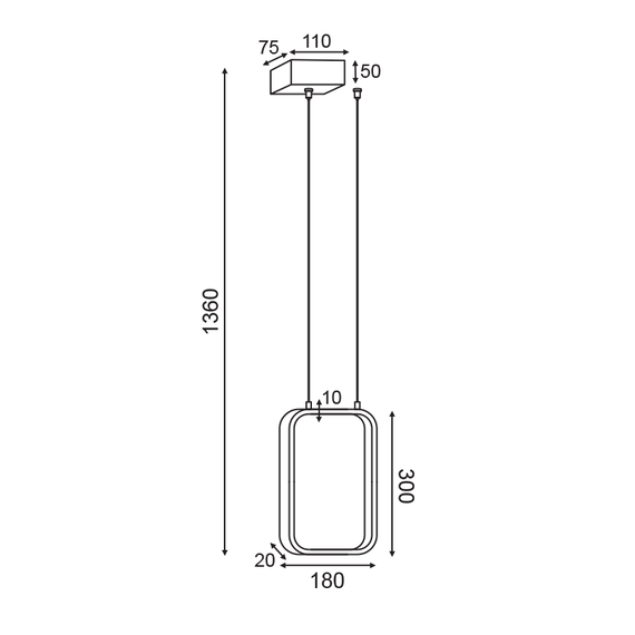LED Пендел SYMETRIA V30LEDP18WH Aca Lighting 11W 3000K | Osvetlenieto.bg