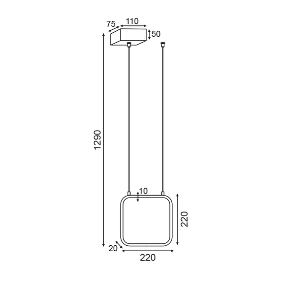 LED Пендел SYMETRIA V30LEDP22WH Aca Lighting 9W 3000K | Osvetlenieto.bg