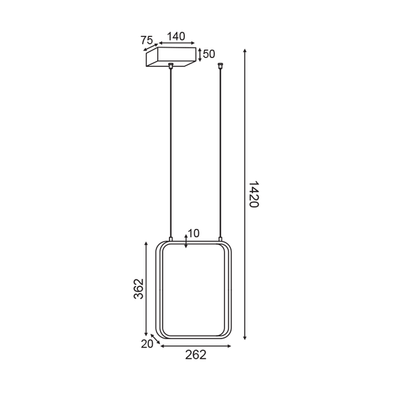 LED Пендел SYMETRIA V30LEDP26BK Aca Lighting 15W 3000K | Osvetlenieto.bg