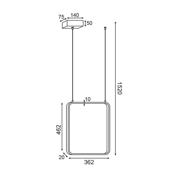 LED Пендел SYMETRIA V30LEDP36WH Aca Lighting 19W 3000K | Osvetlenieto.bg