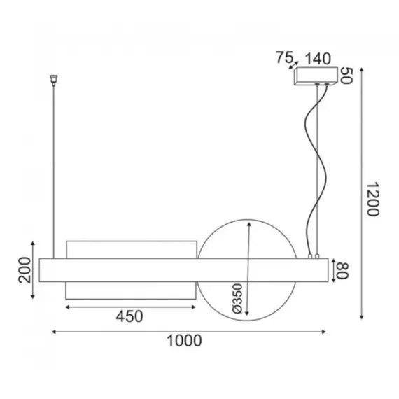 LED Полилей Earth DCR39214 Aca Lighting 20W 3000K | Osvetlenieto.bg