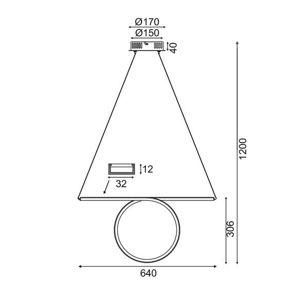LED Полилей ZERO HM98LEDP64CH Aca Lighting 32W 3000K | Osvetlenieto.bg