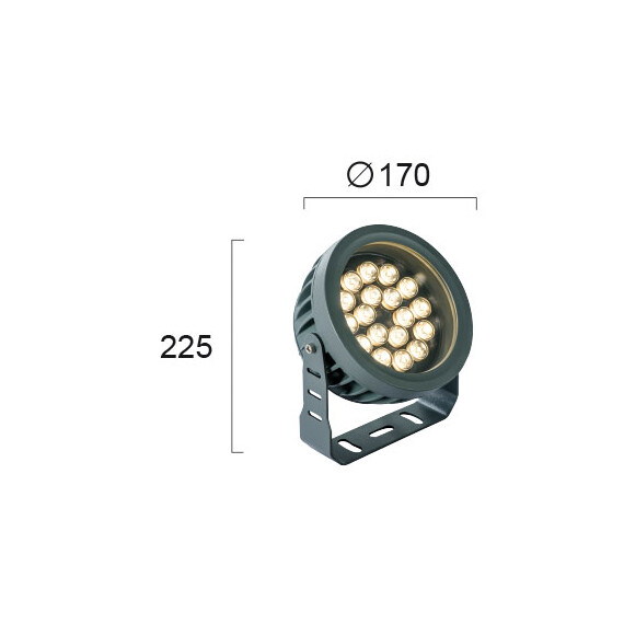 LED Външен прожектор ERMIS 4205200 Viokef 18W 3000K | Osvetlenieto.bg