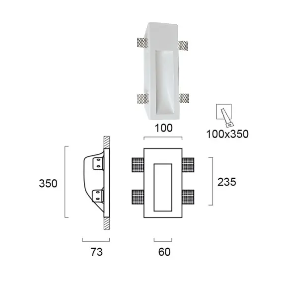 Луна за вграждане ASTER 4147300 Viokef 1xGU10 | Osvetlenieto.bg