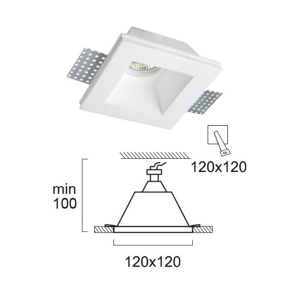 Луна за вграждане BRADLEY 4071400 Viokef 1xGU10 | Osvetlenieto.bg