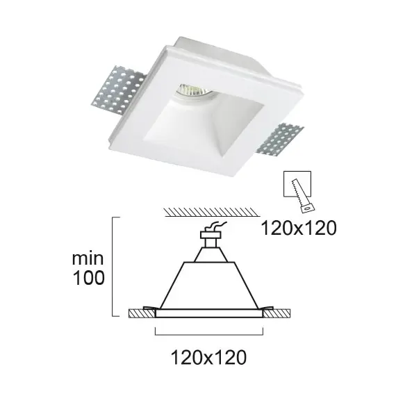 Луна за вграждане BRADLEY 4071400 Viokef 1xGU10 | Osvetlenieto.bg