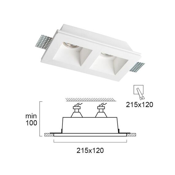 Луна за вграждане BRADLEY 4081400 Viokef 2xGU10 | Osvetlenieto.bg