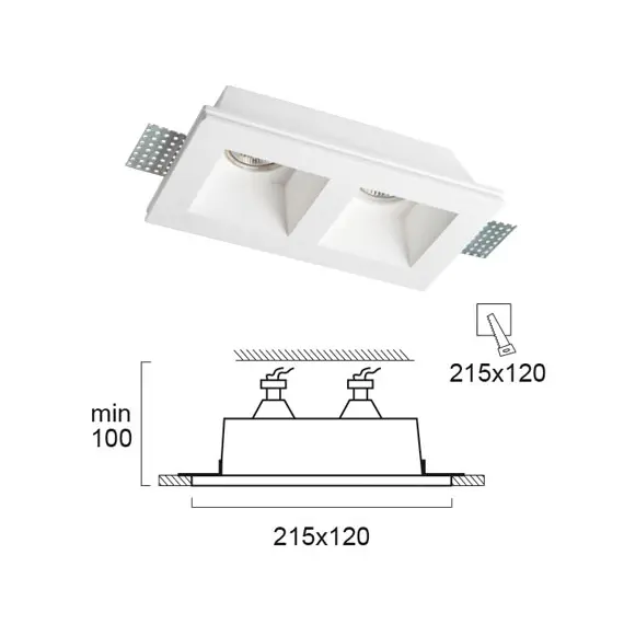 Луна за вграждане BRADLEY 4081400 Viokef 2xGU10 | Osvetlenieto.bg