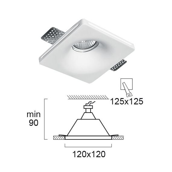 Луна за вграждане BRADLEY 4116200 Viokef 1xGU10 | Osvetlenieto.bg