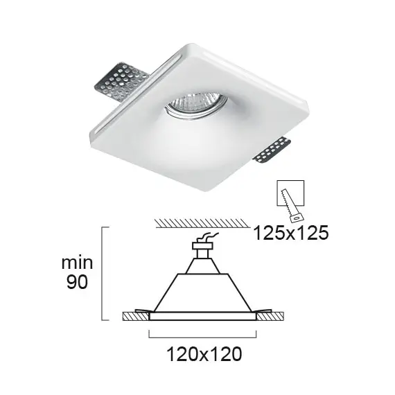 Луна за вграждане BRADLEY 4116200 Viokef 1xGU10 | Osvetlenieto.bg