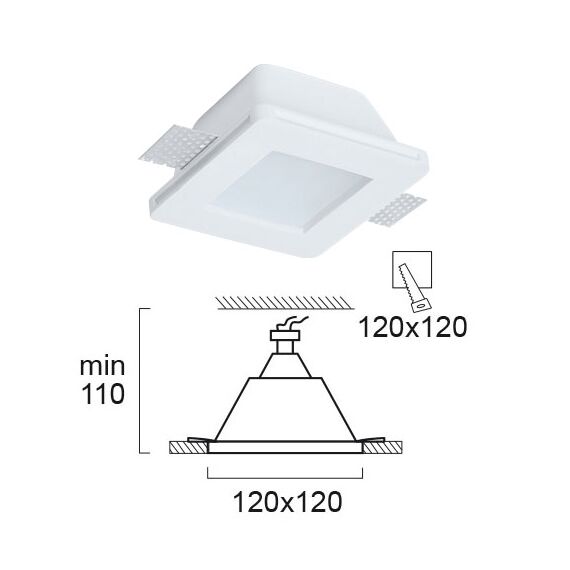 Луна за вграждане за баня DALTON 4116000 Viokef 1xGU10 | Osvetlenieto.bg