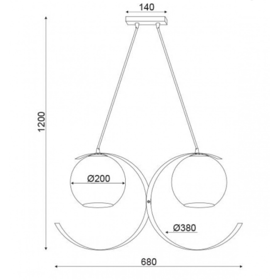 Модерен полилей IPARELLE DCR17502P Aca Lighting 2xE27 | Osvetlenieto.bg