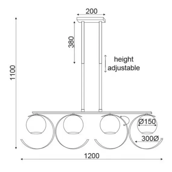 Модерен полилей IPARELLE DCR17504P Aca Lighting 4xE27 | Osvetlenieto.bg