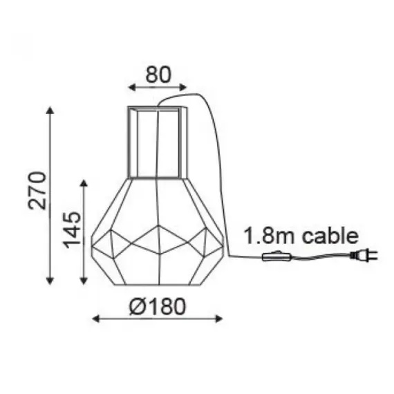 Настолна лампа DIAMONDRA V371481TA Aca Lighting 1xE27 | Osvetlenieto.bg
