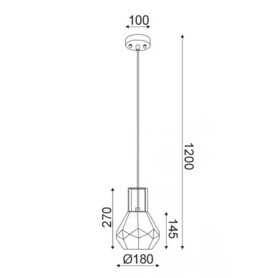 Пендел DIAMONDRA  V371481PA Aca Lighting 1xE27 | Osvetlenieto.bg