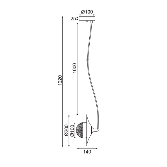 Пендел HYDRA HL4301P23BC Aca Lighting 1xG9 | Osvetlenieto.bg