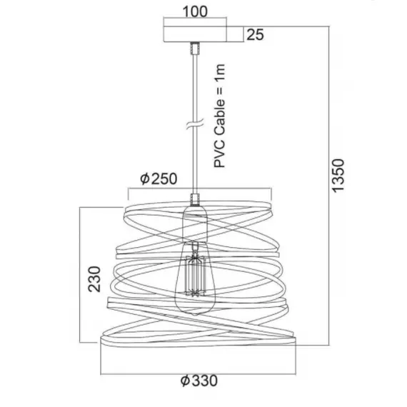 Пендел JAZZ KS153825PB Aca Lighting 1xE27 | Osvetlenieto.bg
