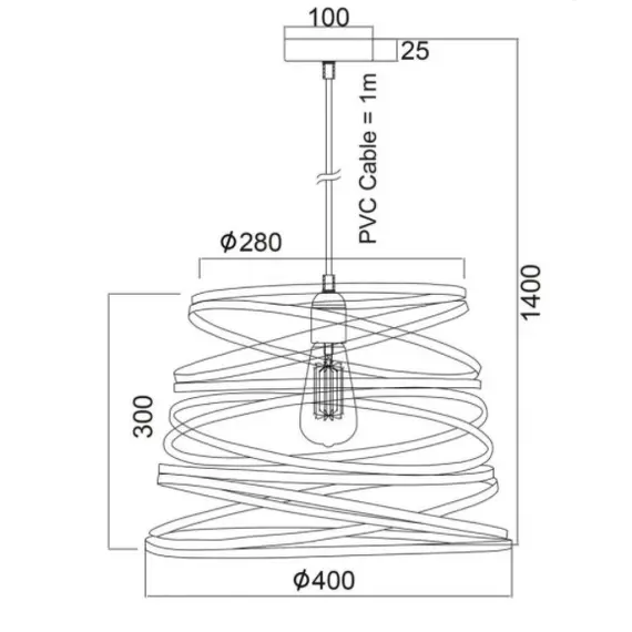 Пендел JAZZ KS153840PB Aca Lighting 1xE27 | Osvetlenieto.bg