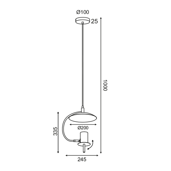 Пендел PARACHUTE ZM931P25W Aca Lighting 1xGU10 | Osvetlenieto.bg