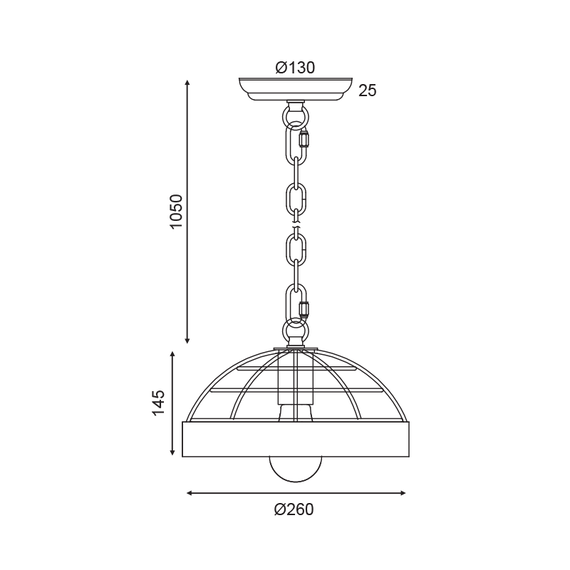 Пендел TESLA EG841P26B Aca Lighting 1xE27 | Osvetlenieto.bg