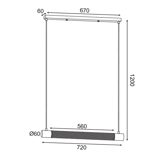 Полилей ALCATRAZ OD602P72BK Aca Lighting 2xE27 | Osvetlenieto.bg