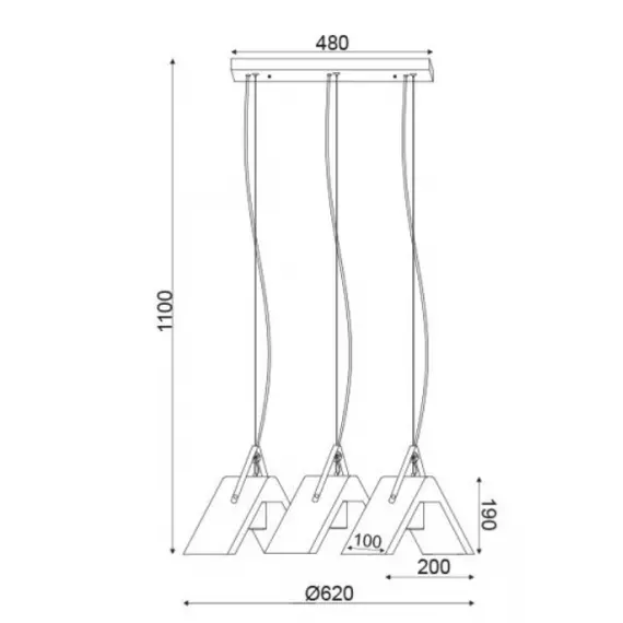 Полилей ALFA DCR171193PS Aca Lighting 3xE27 | Osvetlenieto.bg