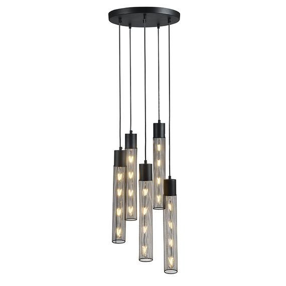 Полилей ALKATRAZ OD605P35BK Aca Lighting 5xE27 | Osvetlenieto.bg