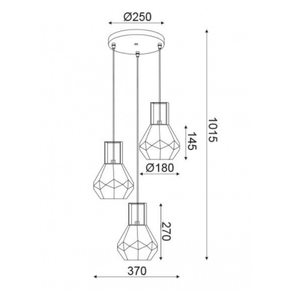 Полилей DIAMONDRA V371483PC Aca Lighting 3xE27 | Osvetlenieto.bg