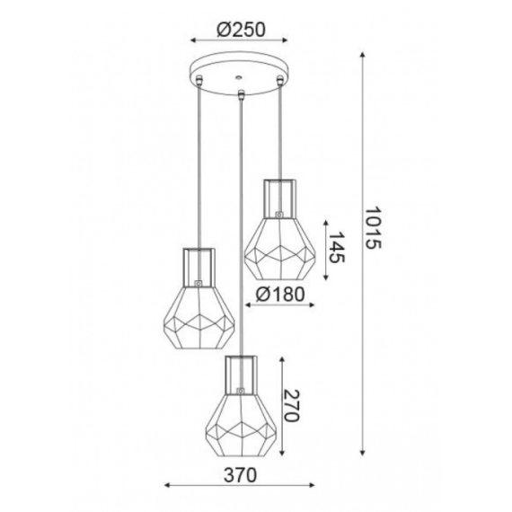 Полилей DIAMONDRA V371483PG Aca Lighting 3xE27 | Osvetlenieto.bg