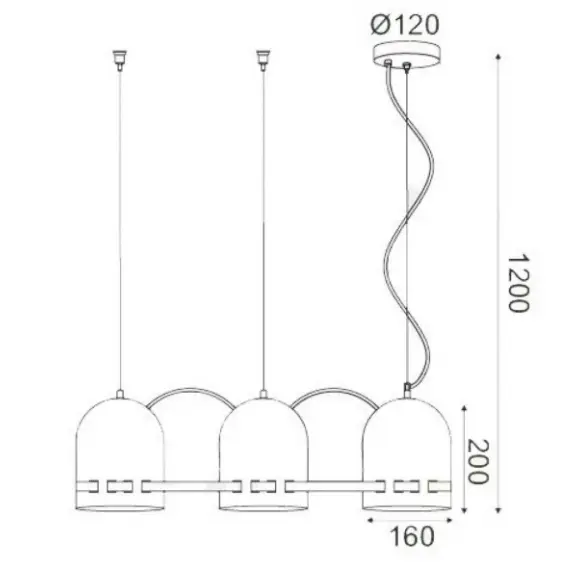 Полилей ENOLA DCR39217 Aca Lighting 3xE27 | Osvetlenieto.bg
