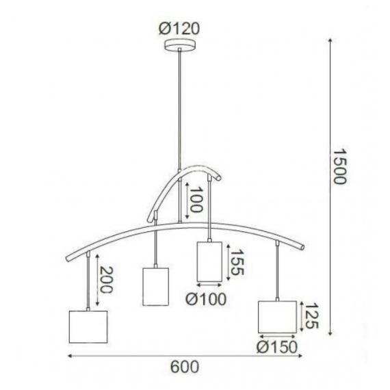Полилей ESCALA DCR39219 Aca Lighting 4xE27 | Osvetlenieto.bg