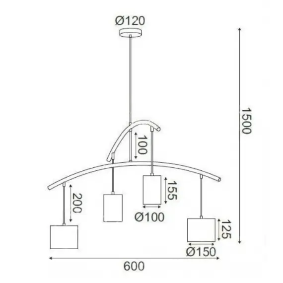 Полилей ESCALA DCR39219 Aca Lighting 4xE27 | Osvetlenieto.bg