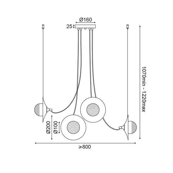 Полилей HYDRA HL4308P81BC Aca Lighting 8xG9 | Osvetlenieto.bg