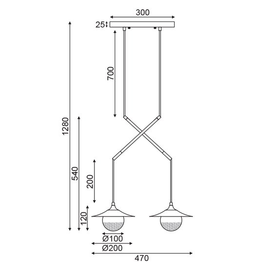 Полилей LAYLA HL4312P46BB Aca Lighting 2xG9 | Osvetlenieto.bg Полилей LAYLA HL4312P46BB Aca Lighting 2xG9 | Osvetlenieto.bg